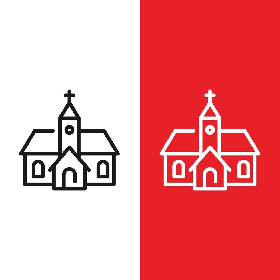 icône de vecteur d'église de noël noël dans le style de contour
