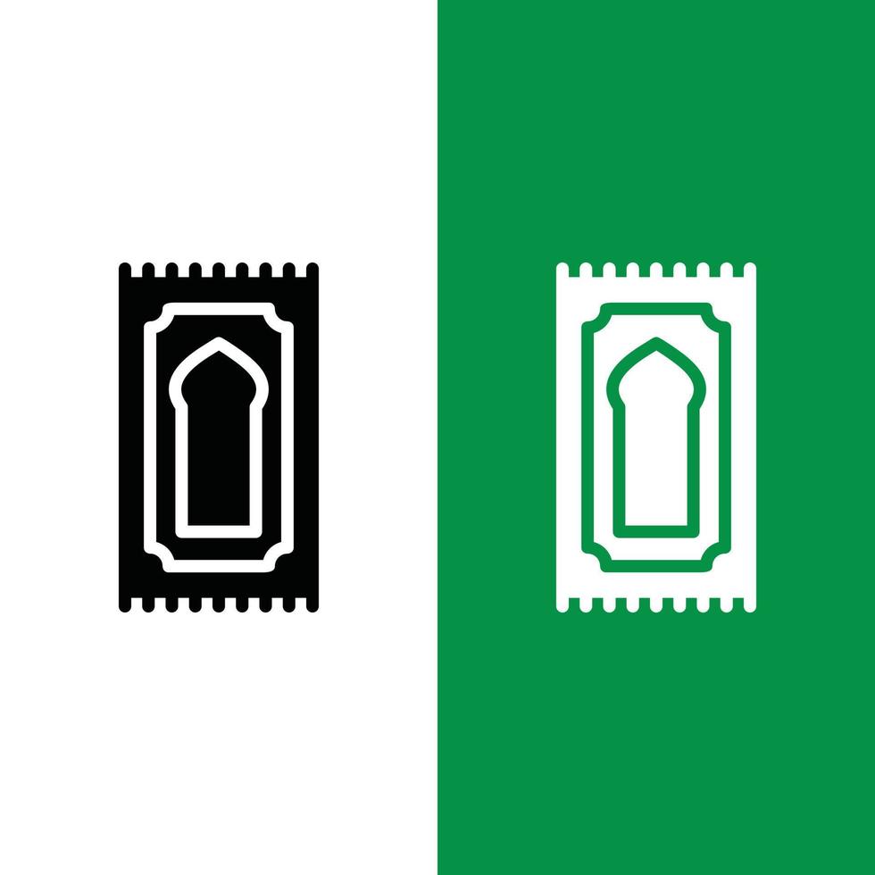 logo d'icône vectorielle de tapis de prière islamique dans le style de glyphe vecteur