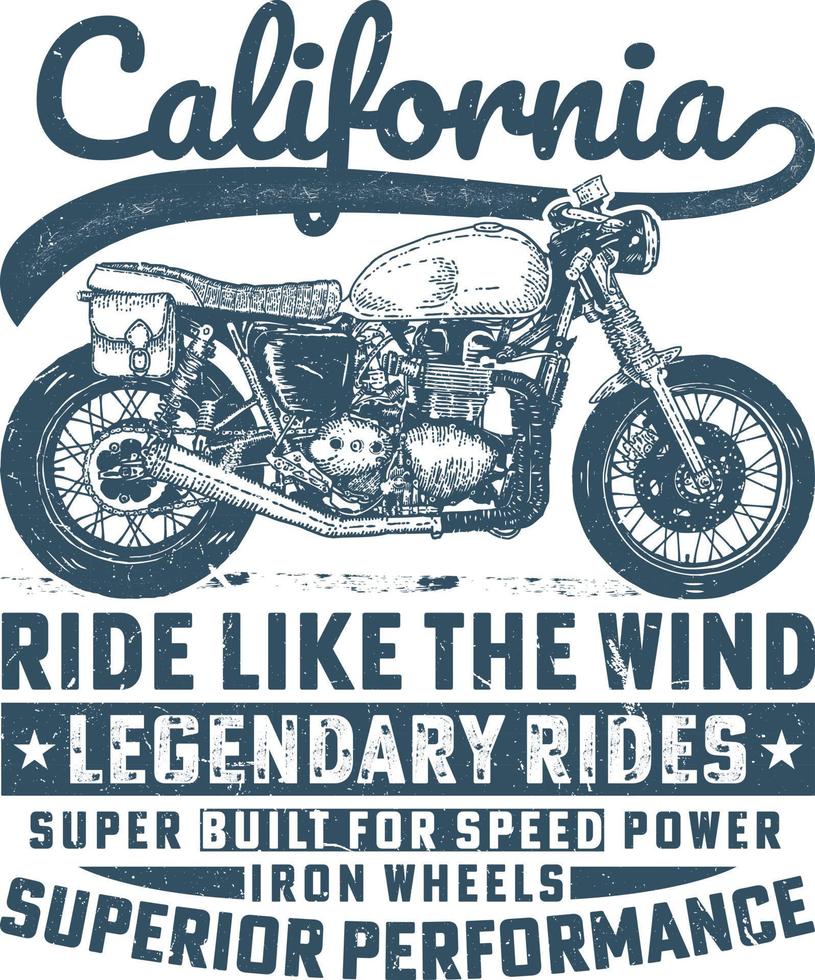 conception de t-shirt vintage california rider vecteur