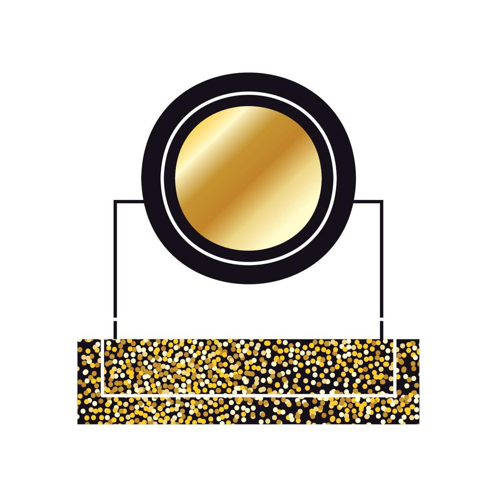emblème du cercle doré vecteur