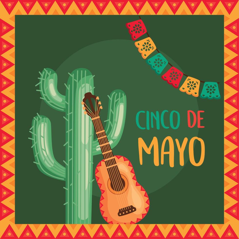 cadre de lettrage cinco de mayo vecteur