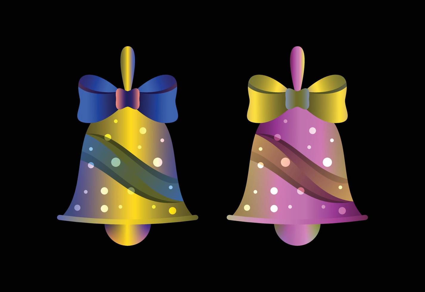 modèle de conception de vecteur de cloche colorée de noël, décorations de noël