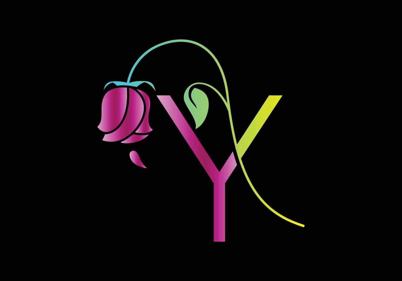 y monogrammes logo rose, modèle de vecteur beauté spa cosmétiques de luxe