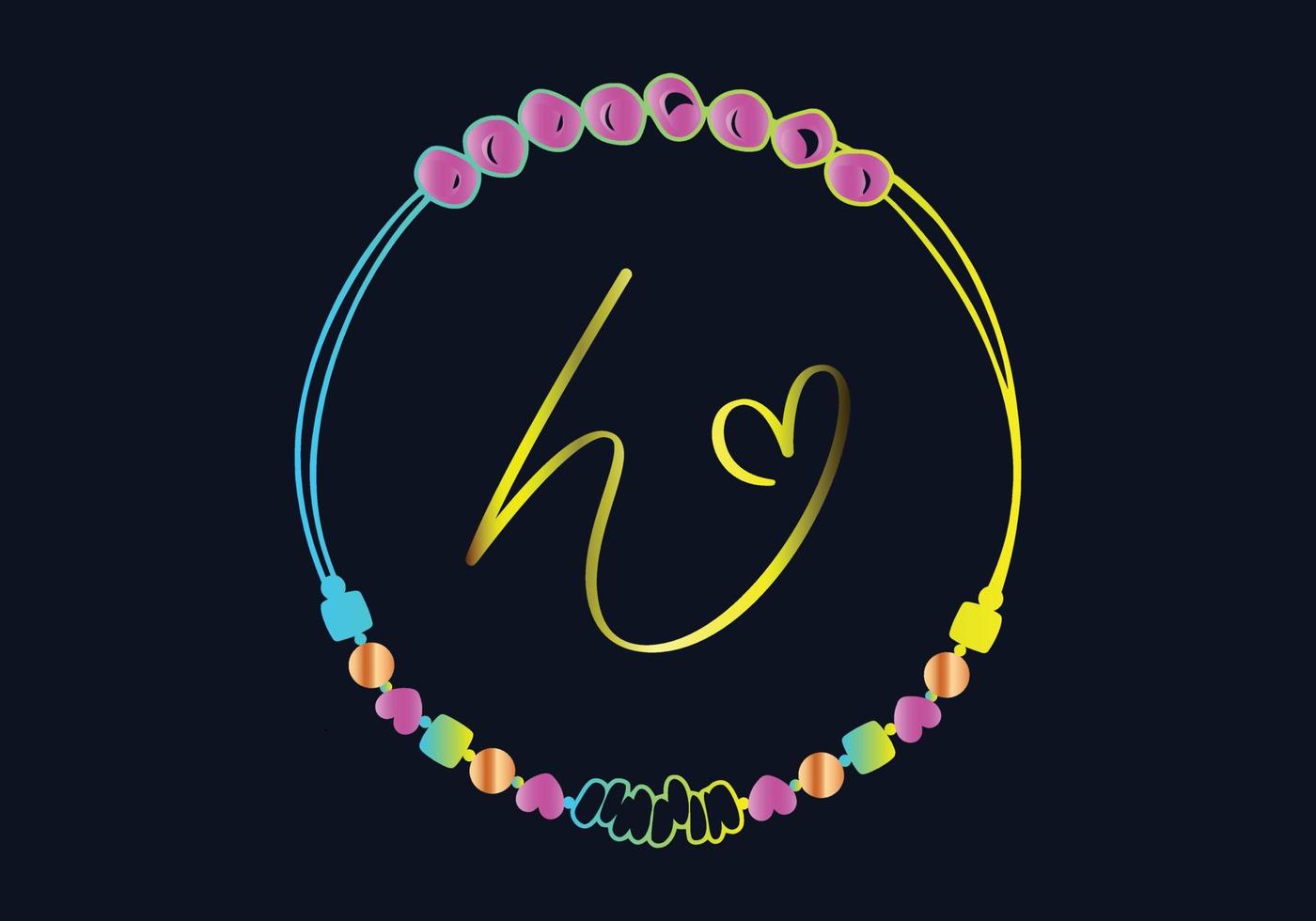 conception de bracelet de monogrammes h, bijoux, modèle de vecteur de mariage