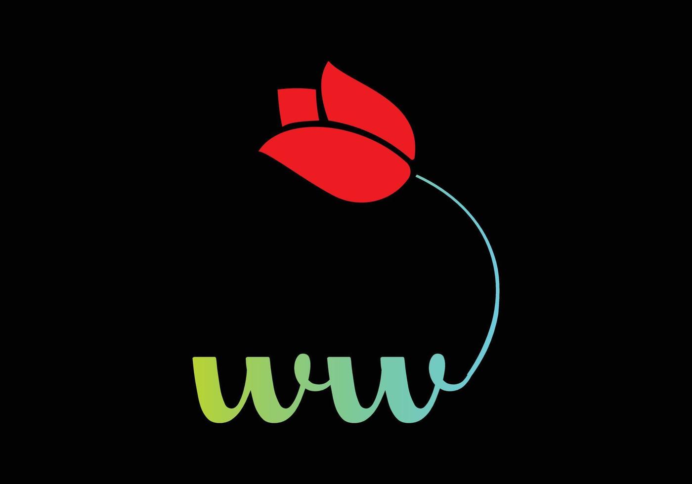 monogrammes ww logo rose, modèle de vecteur de beauté spa cosmétiques de luxe