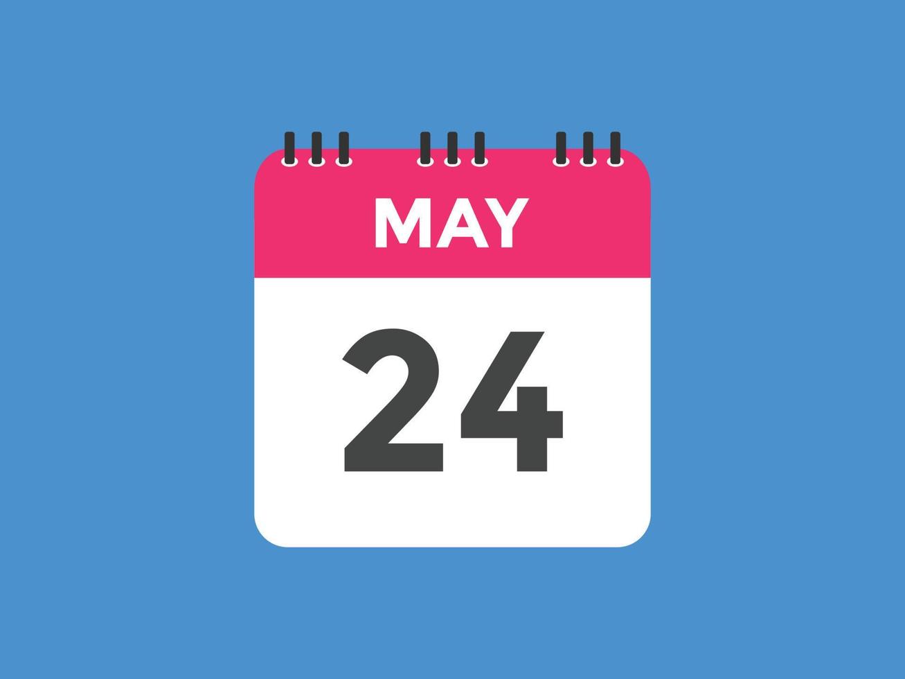 rappel du calendrier du 24 mai. Modèle d'icône de calendrier quotidien du 24 mai. calendrier 24 mai modèle de conception d'icônes. illustration vectorielle vecteur
