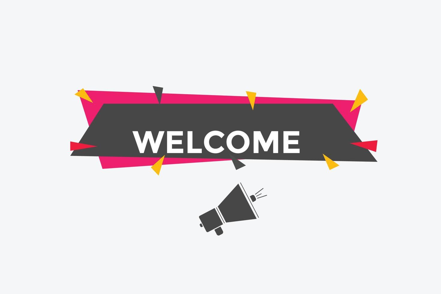 bouton de texte de bienvenue. bulle. bienvenue bannière web colorée. illustration vectorielle. vecteur