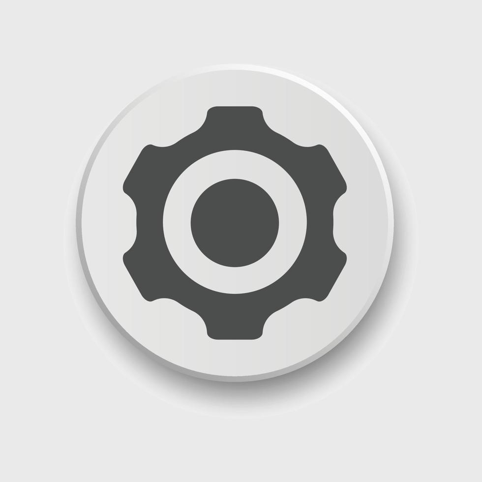 icône de réglage pour les applications ou l'interface Web avec bouton. ensemble de paramètres, engrenage, vecteur d'icône de rouage avec bouton. signe un réglage de style plat ou un engrenage avec bouton