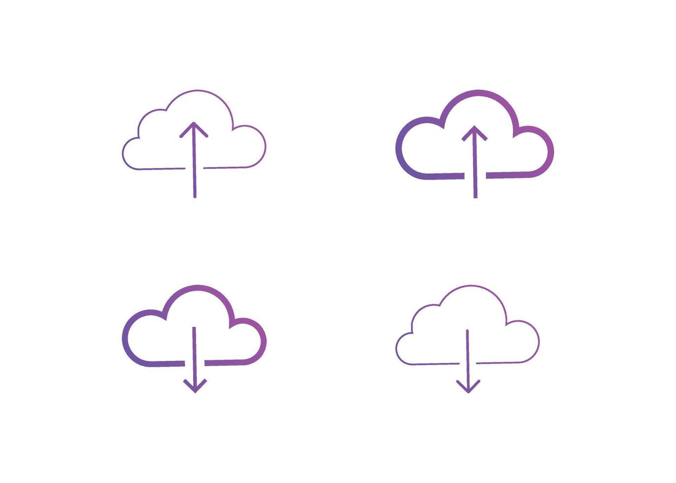 ensemble d'icônes de téléchargement de téléchargement. télécharger l'illustration vectorielle du symbole nuage vecteur