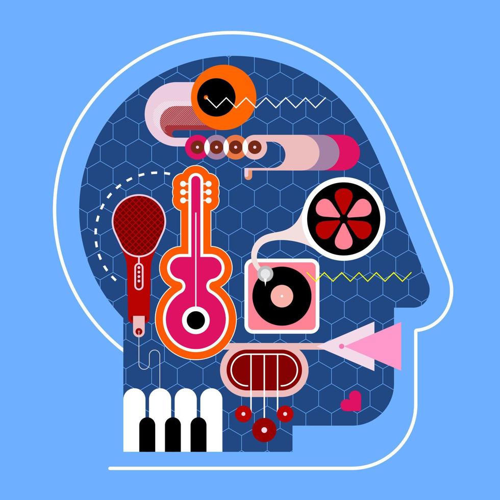illustration vectorielle de tête de musique vecteur