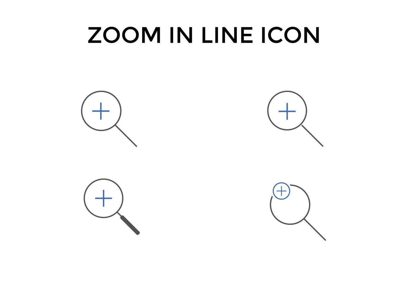 ensemble d'icônes de zoom avant. loupe zoom avant signe plus. utilisé pour le référencement ou les sites Web. vecteur