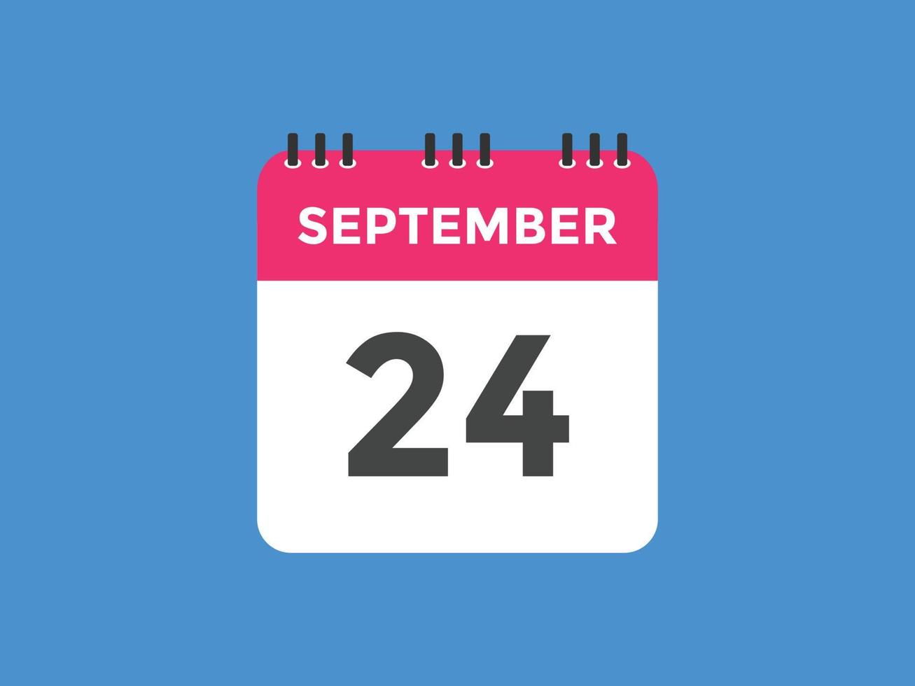 rappel du calendrier du 24 septembre. Modèle d'icône de calendrier quotidien du 24 septembre. modèle de conception d'icône calendrier 24 septembre. illustration vectorielle vecteur