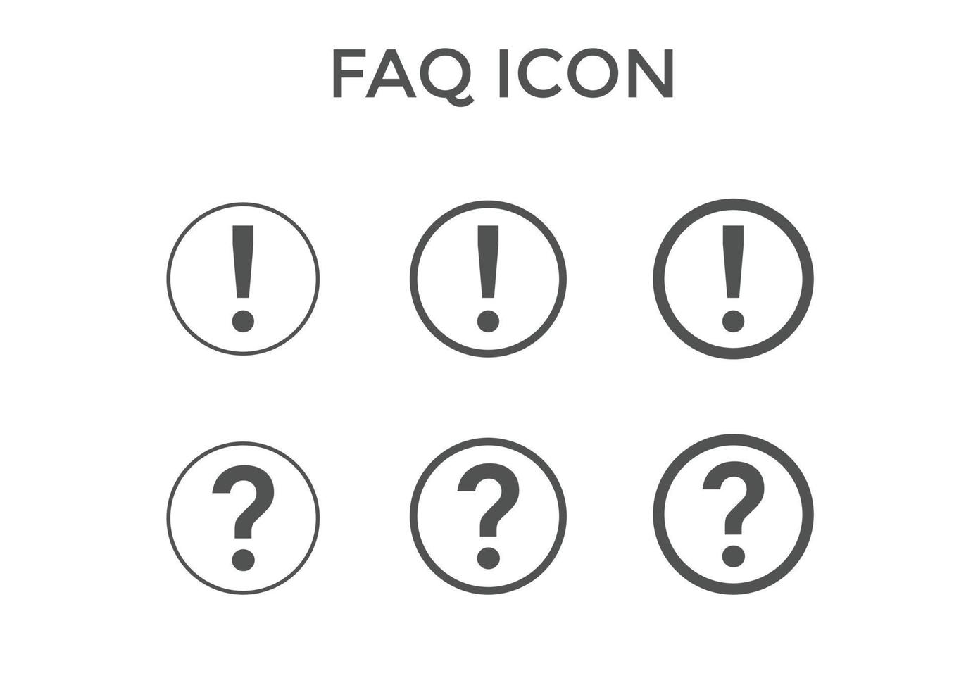 ensemble d'illustration vectorielle d'icône faq. signe de point d'interrogation vecteur