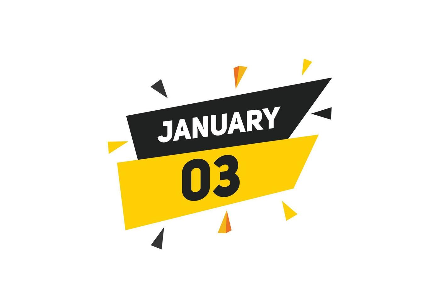 rappel du calendrier du 3 janvier. Modèle d'icône de calendrier quotidien du 3 janvier. modèle de conception d'icône calendrier 3 janvier. illustration vectorielle vecteur
