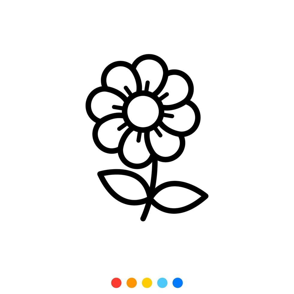 fleur, vecteur, icône, illustration. vecteur