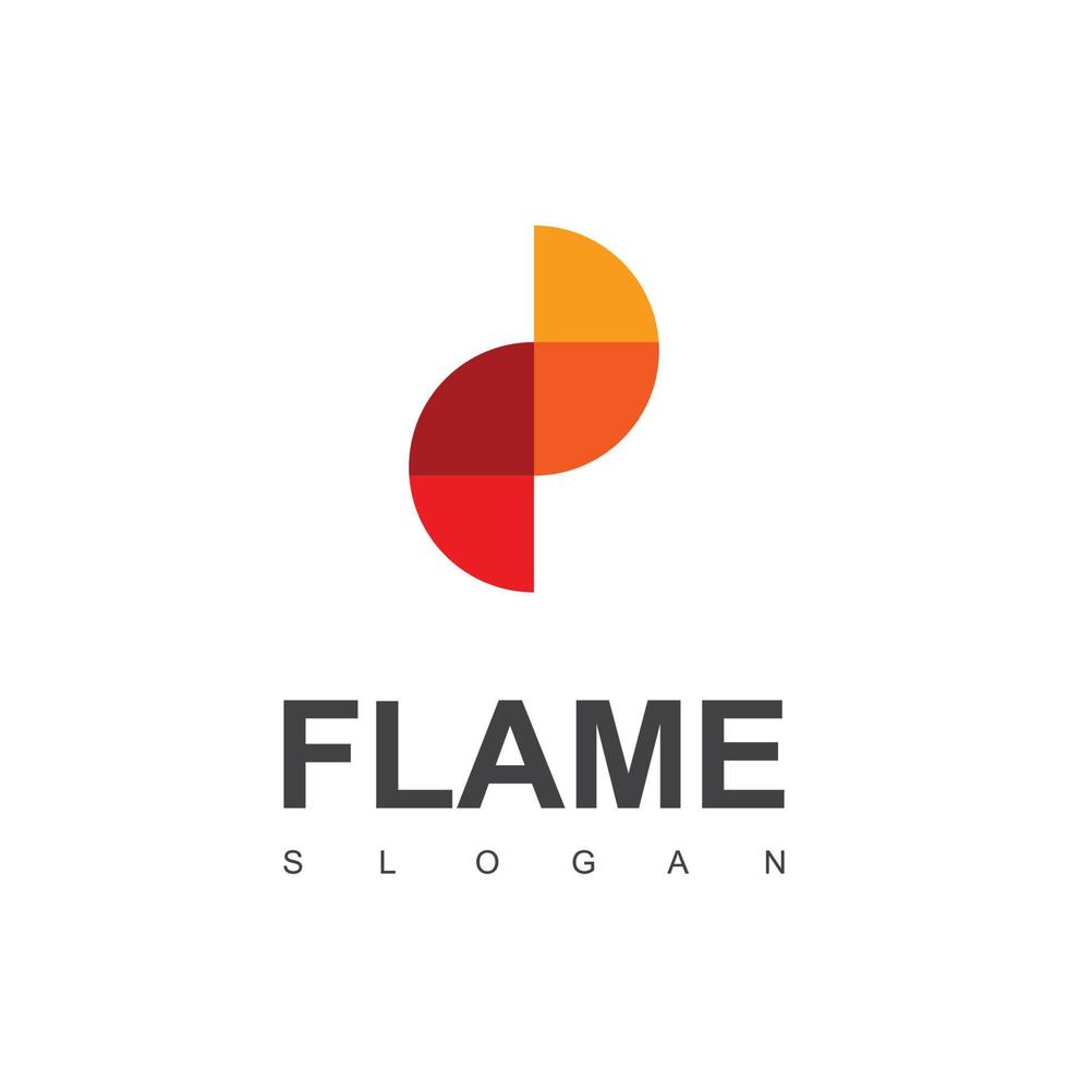 modèle de conception de logo de flamme vecteur