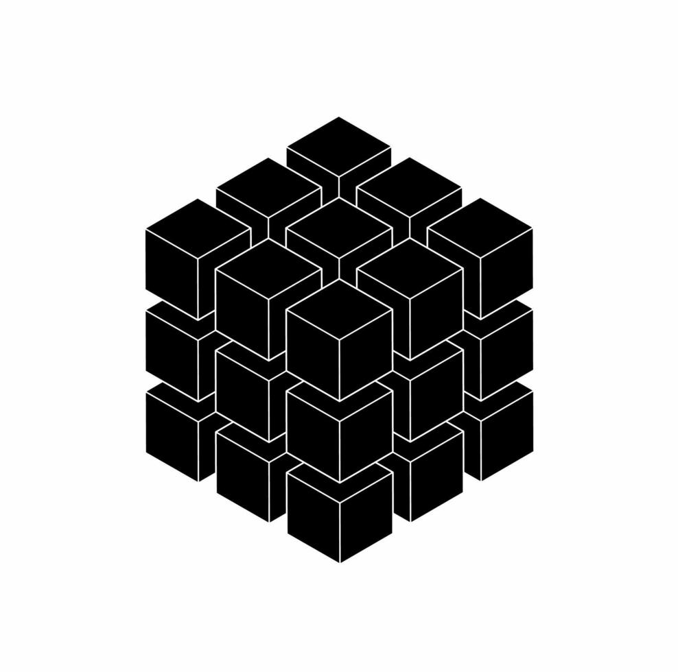 puzzle de combinaison 3d cube isolé sur fond blanc vecteur