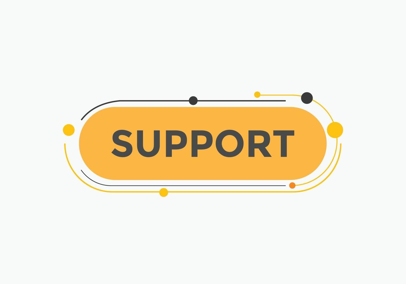 bouton de texte de support. modèle de bannière web de support coloré. signe icône étiquette coloré bannière web modèle prise en charge vecteur