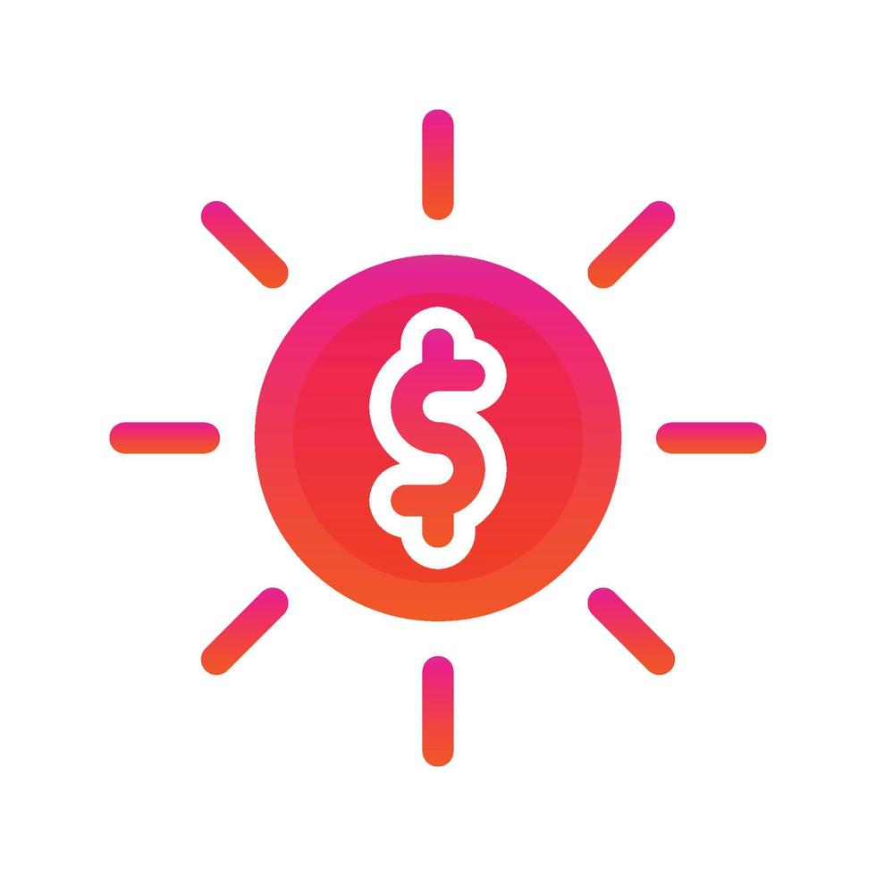 dollar soleil logo gradient design élément icône modèle vecteur