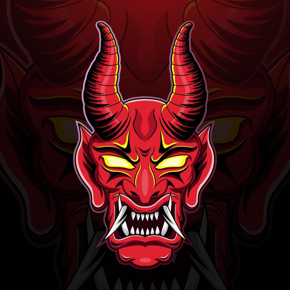 création de logo de mascotte esport tête de diable vecteur