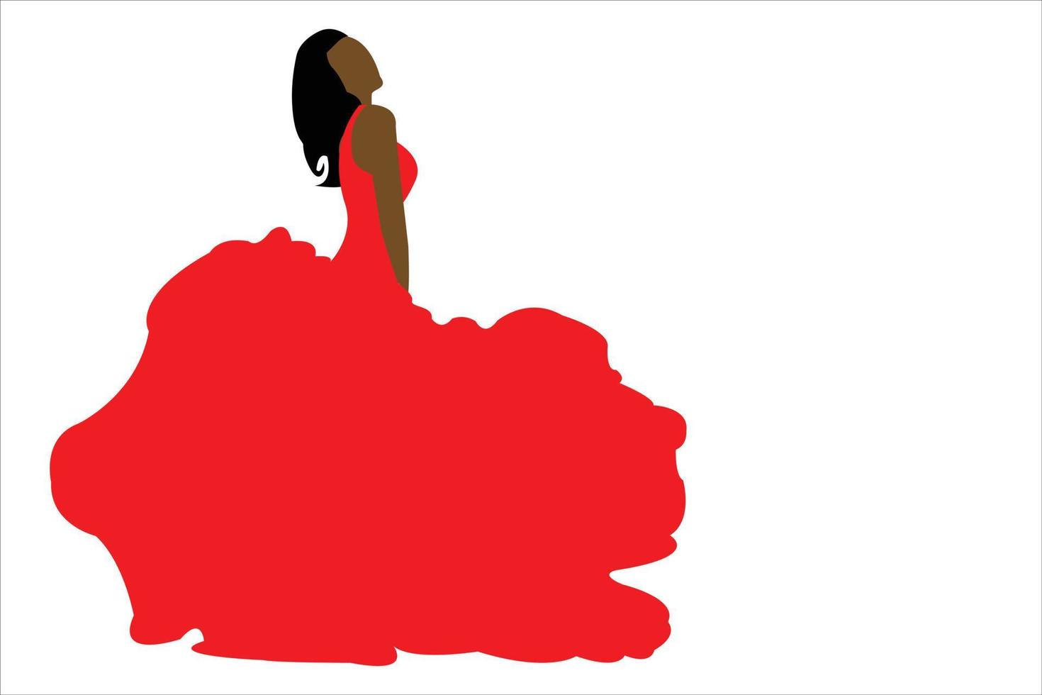 mode femme robe rouge isolé sur fond blanc. vecteur