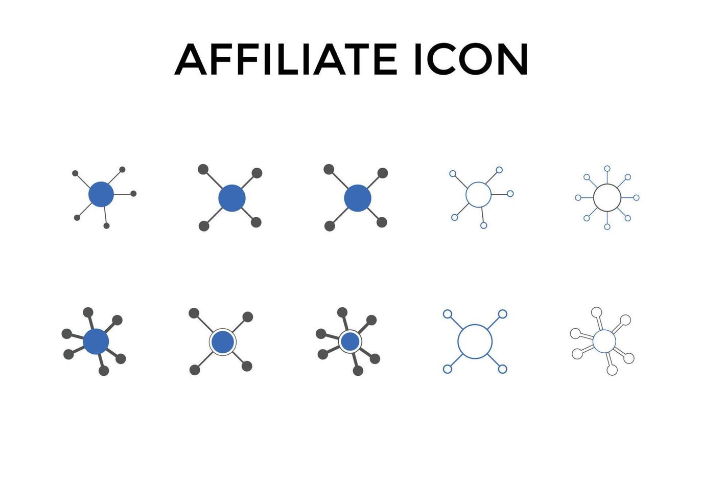 ensemble d'icônes de programme d'affiliation illustration vectorielle. symbole de marketing d'affiliation pour site Web ou entreprise vecteur