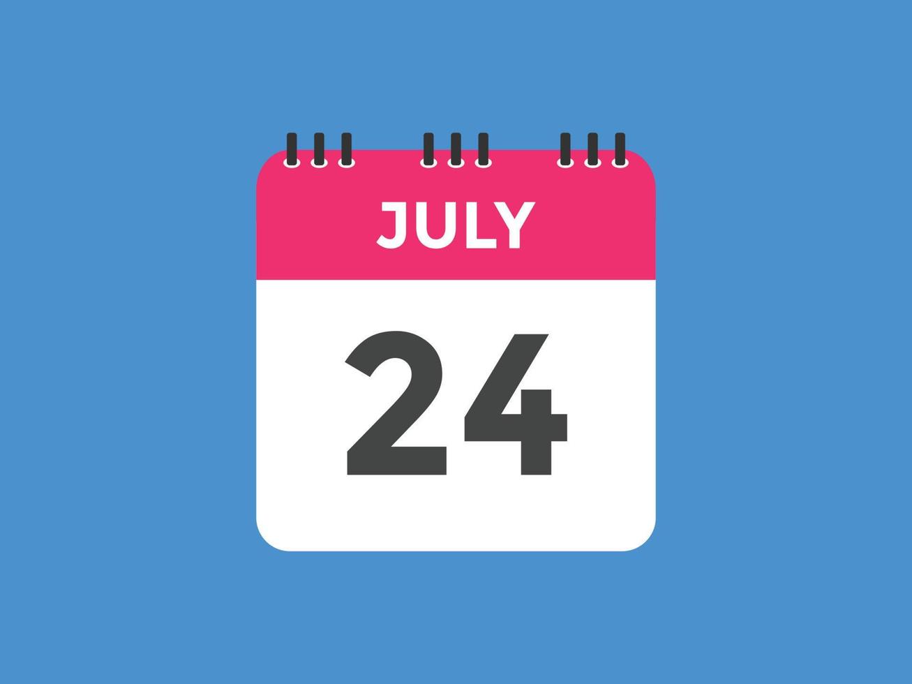 rappel du calendrier du 24 juillet. Modèle d'icône de calendrier quotidien du 24 juillet. modèle de conception d'icône calendrier 24 juillet. illustration vectorielle vecteur