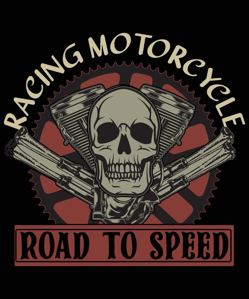 conception de t-shirt de moto de course à la vitesse vecteur