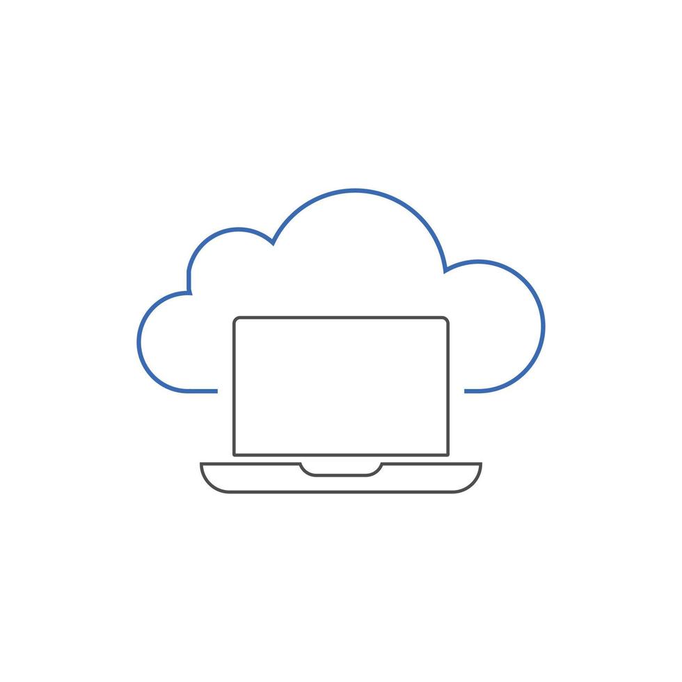 illustration vectorielle d'icône de cloud computing. symbole de cloud computing pour le référencement, le site Web et les applications mobiles vecteur