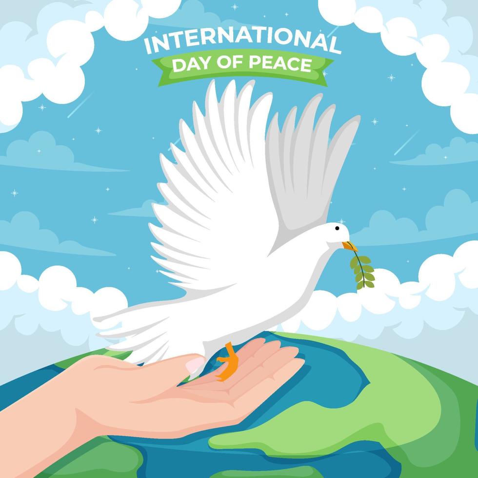 concept de la journée internationale de la paix vecteur