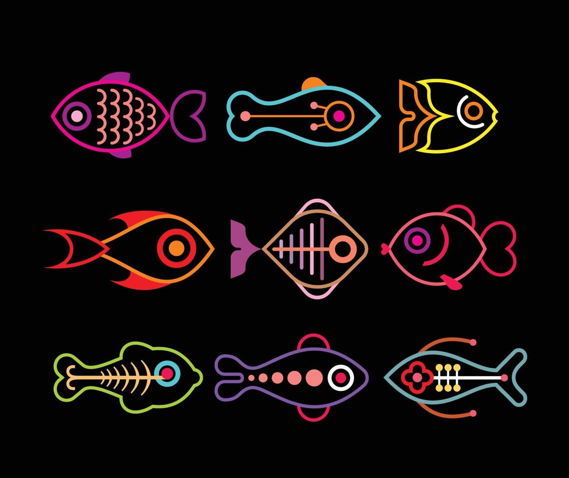 illustration vectorielle de poissons d'aquarium vecteur
