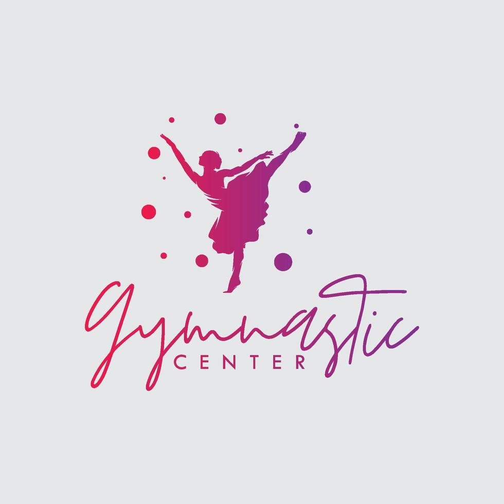 logo du centre de gymnastique rythmique artistique vecteur