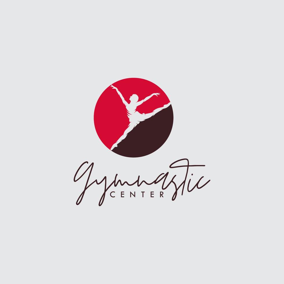 logo du centre de gymnastique rythmique artistique vecteur