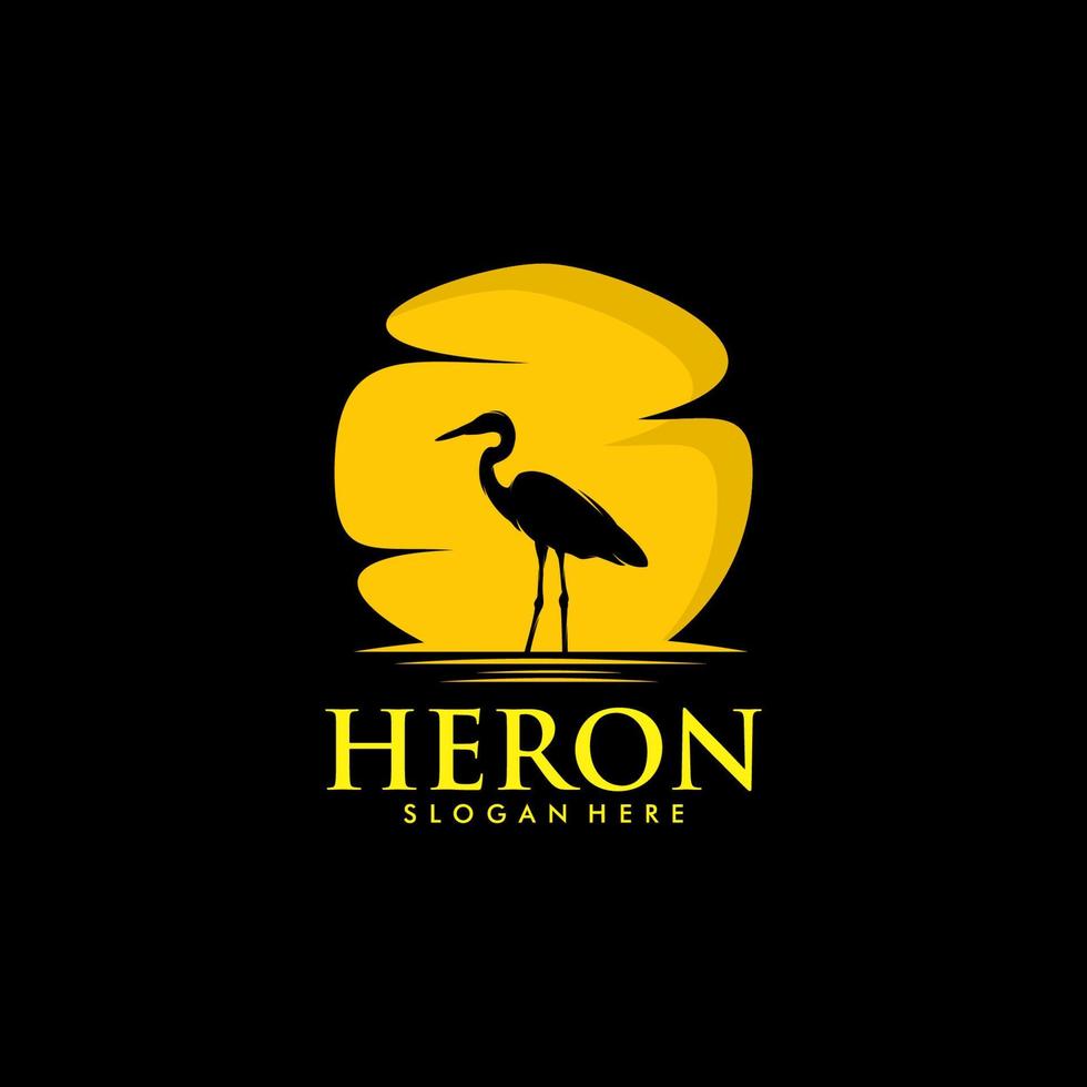 logo héron simple concept art vectoriel