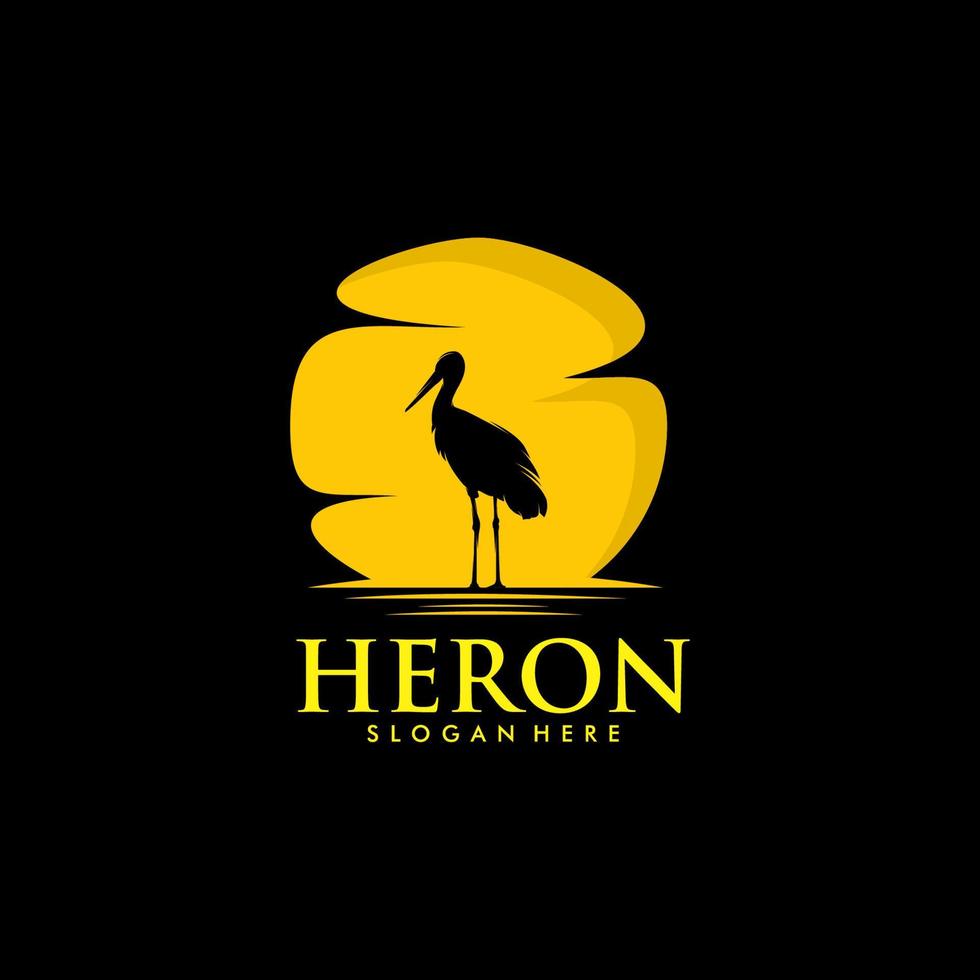 logo héron simple concept art vectoriel