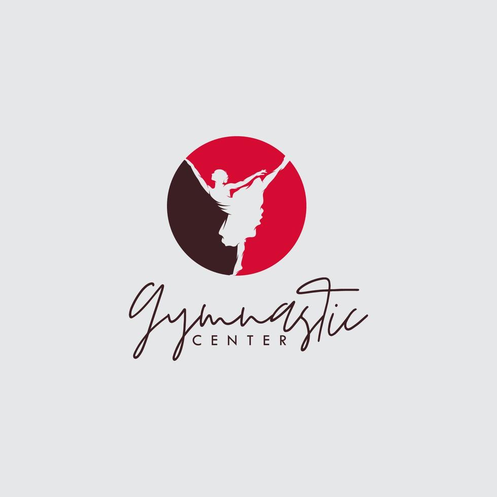 logo du centre de gymnastique rythmique artistique vecteur