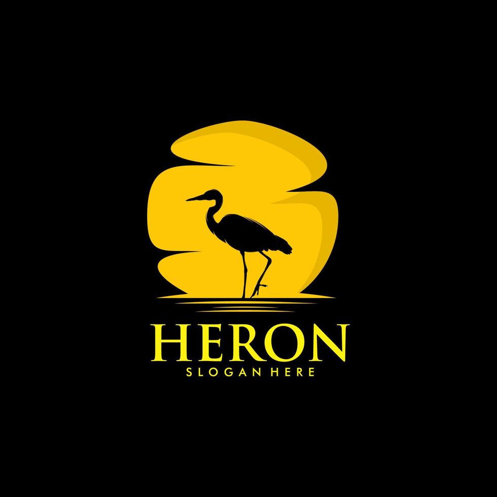 logo héron simple concept art vectoriel