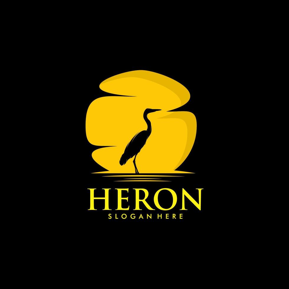 logo héron simple concept art vectoriel