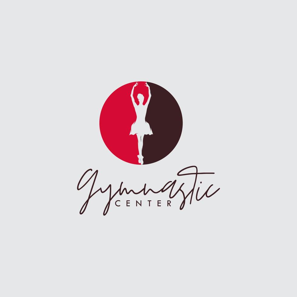 logo du centre de gymnastique rythmique artistique vecteur