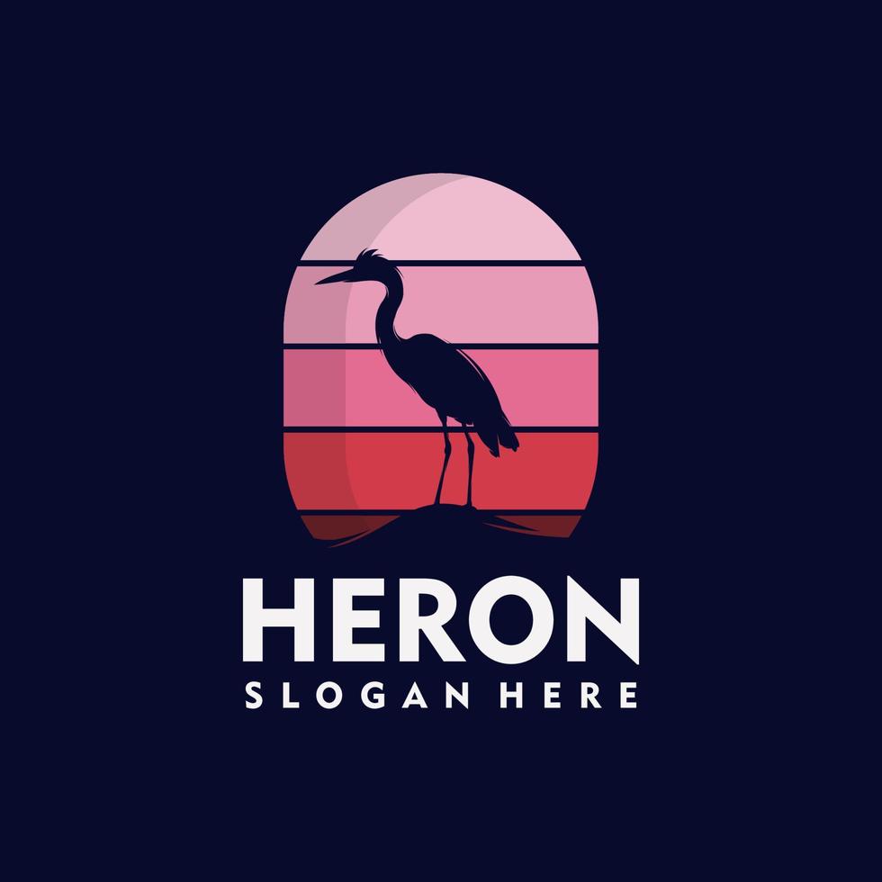 logo héron simple concept art vectoriel