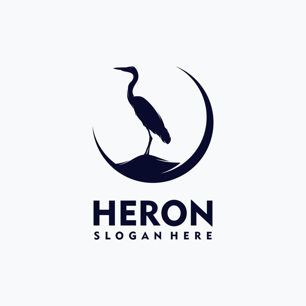 logo héron simple concept art vectoriel