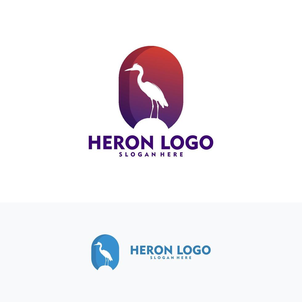 logo héron simple concept art vectoriel