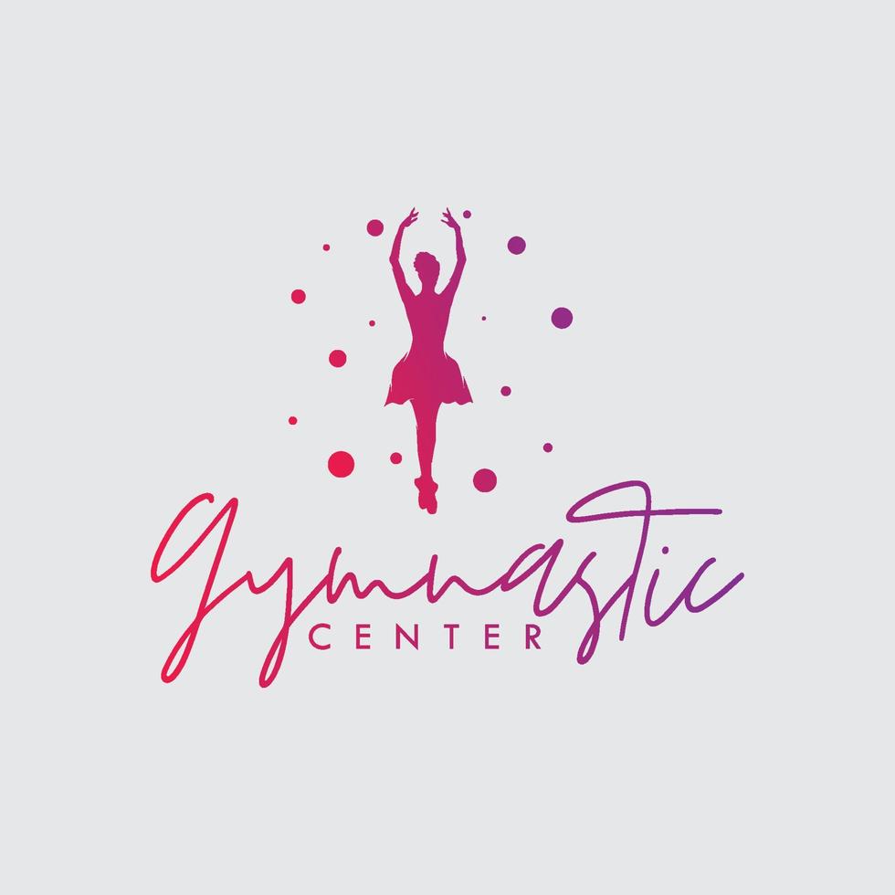 logo du centre de gymnastique rythmique artistique vecteur