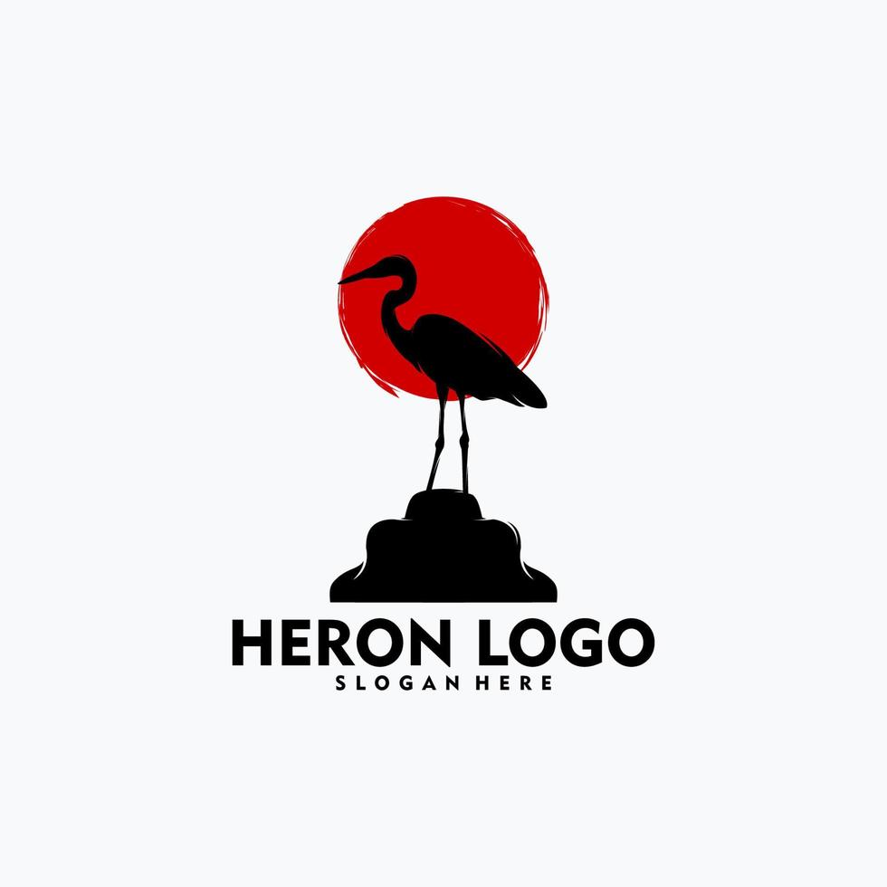 logo héron simple concept art vectoriel