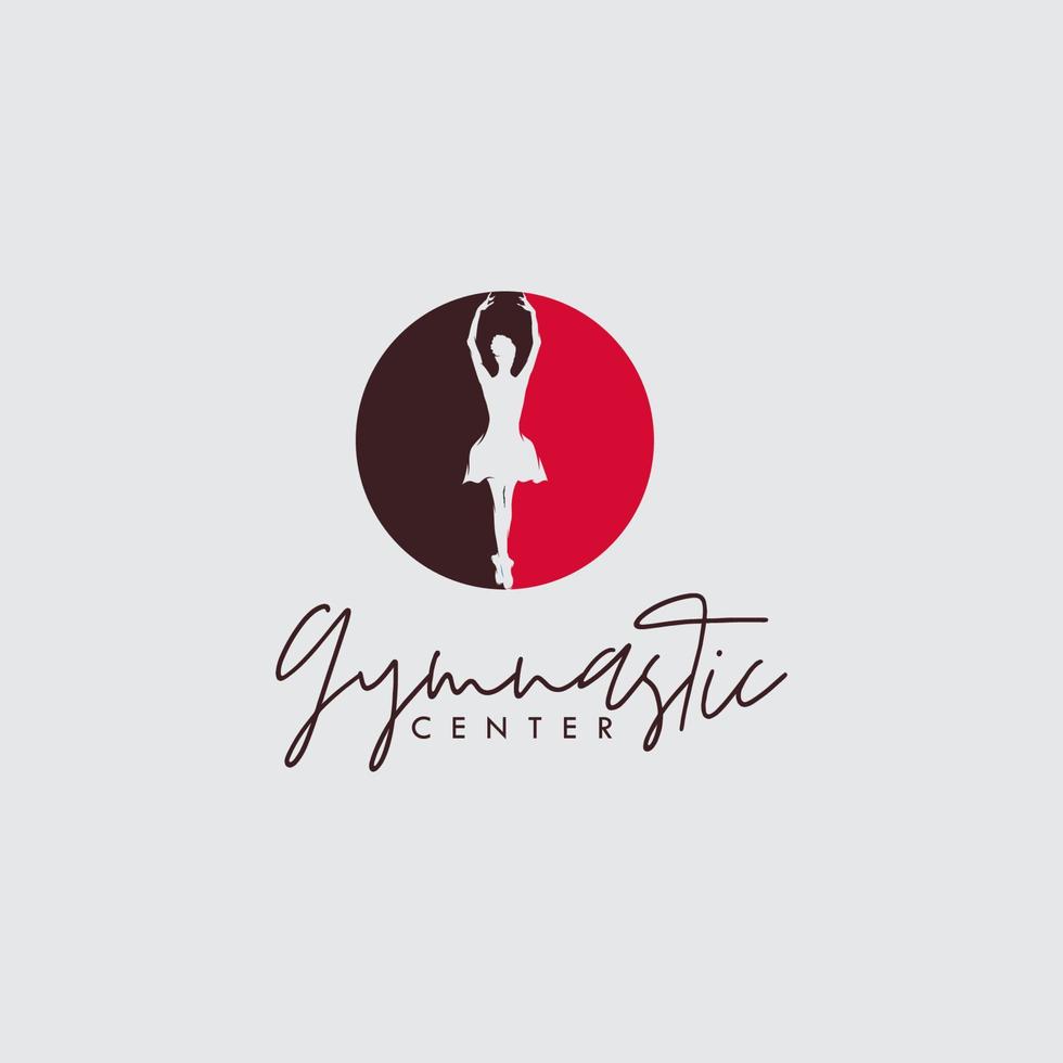 logo du centre de gymnastique rythmique artistique vecteur