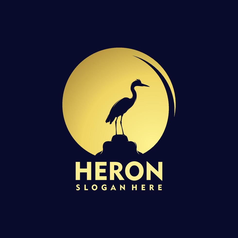 logo héron simple concept art vectoriel