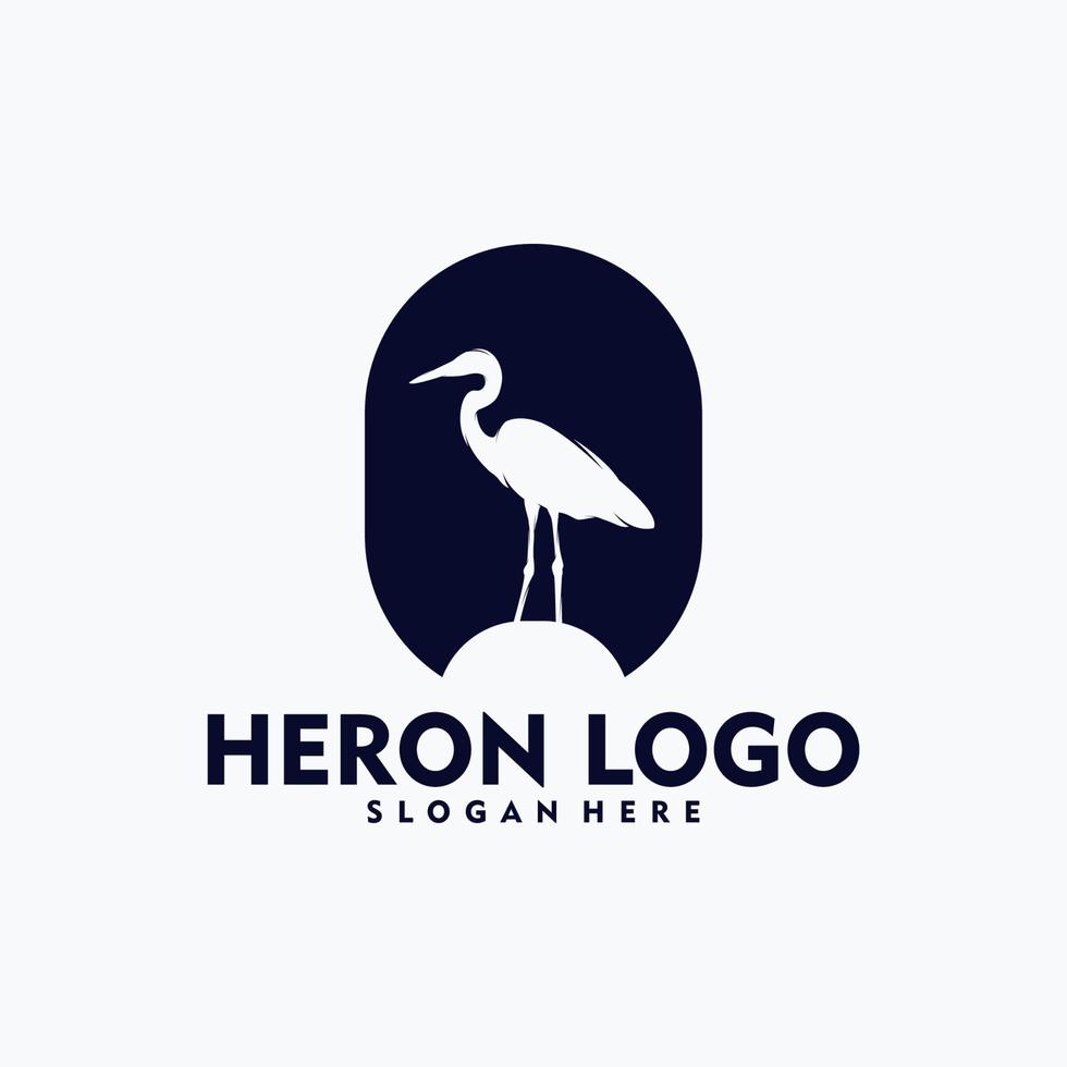 logo héron simple concept art vectoriel