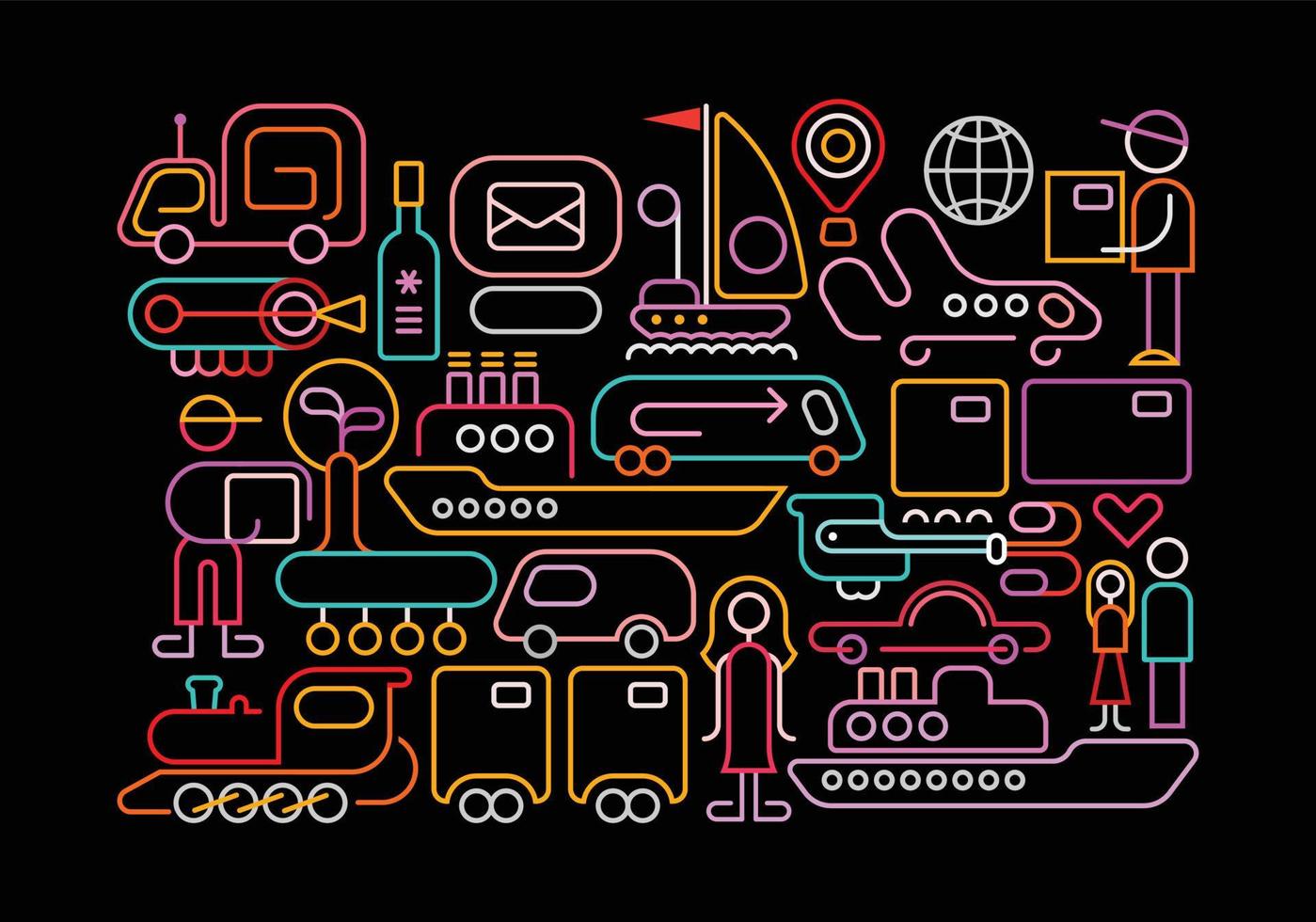 illustration vectorielle de service de livraison vecteur