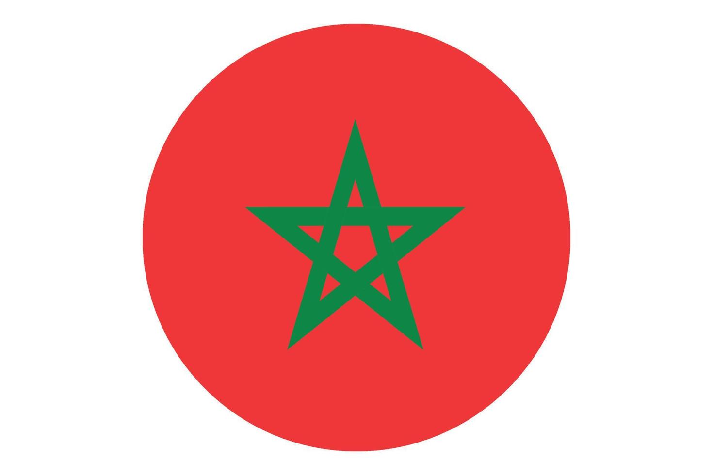 vecteur de drapeau de cercle du maroc sur fond blanc.