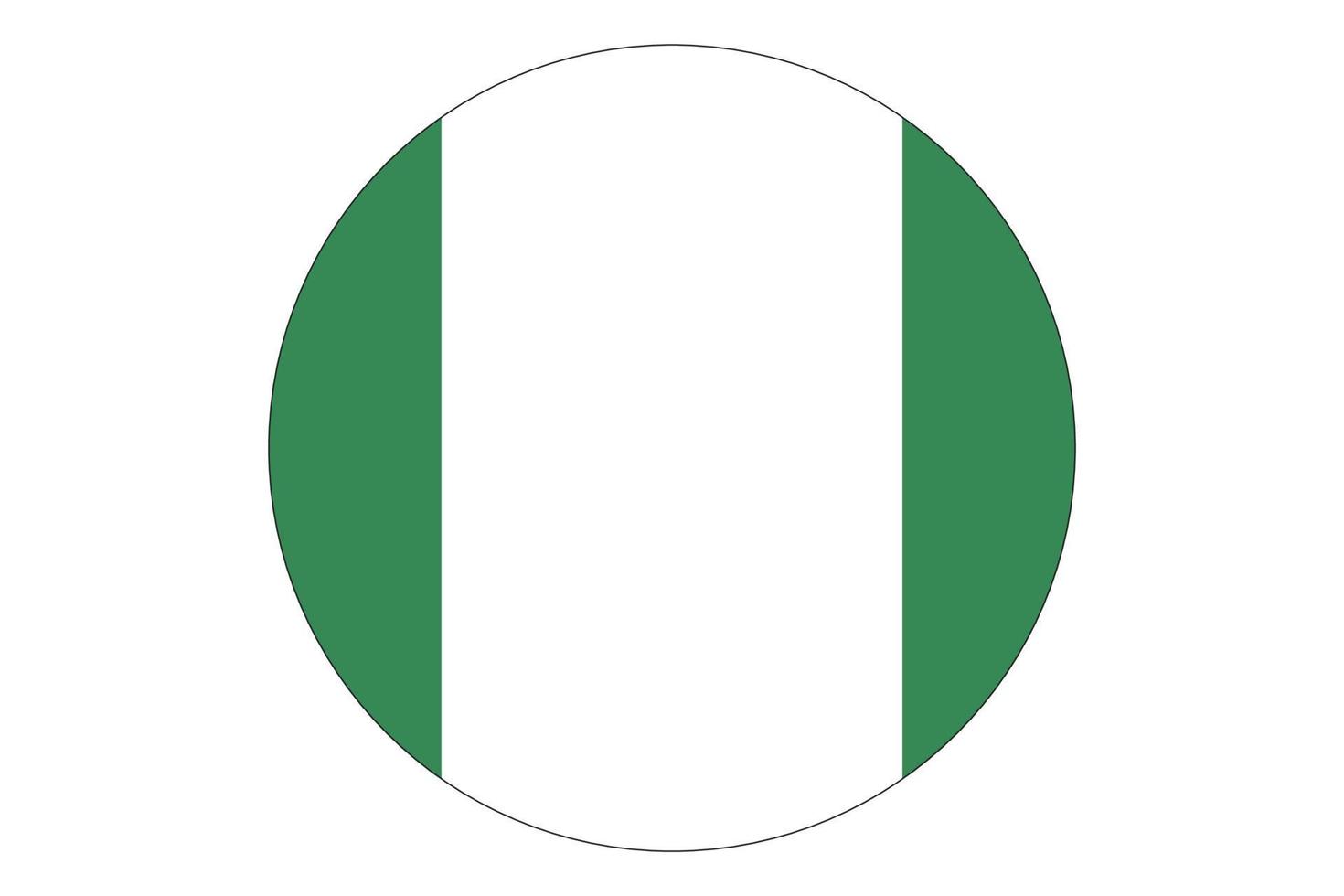 vecteur de drapeau de cercle du nigeria sur fond blanc.